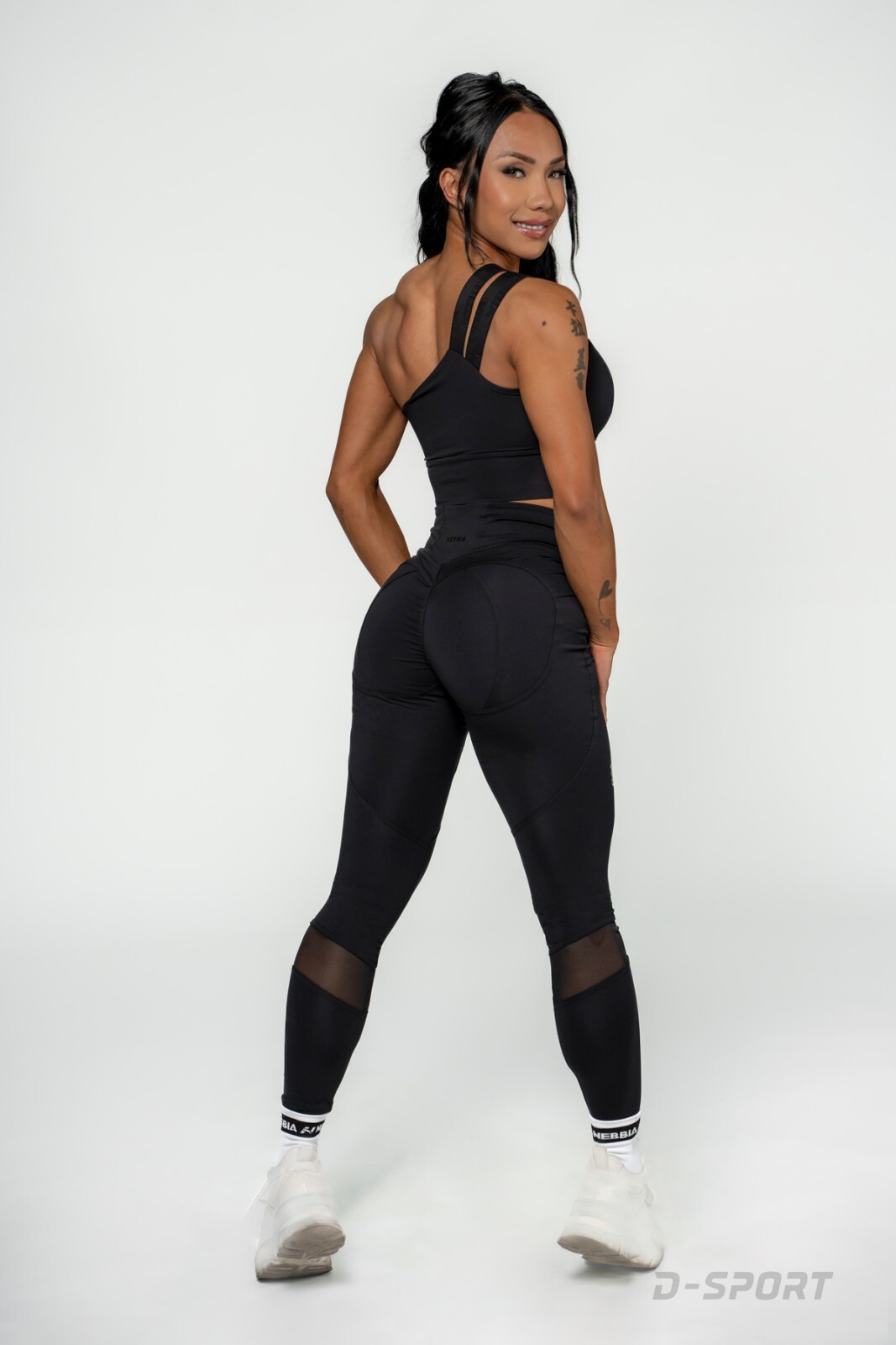 NEBBIA Women's High Waist Leggings INTENSE Mesh BLACK - 838-Black